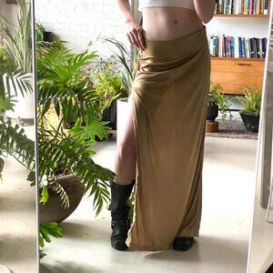 maxi gold skirt